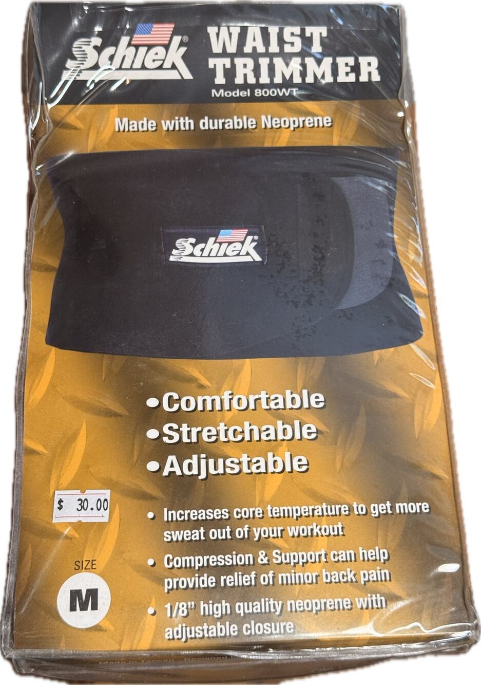 New Schiek Waist Trimmer Model 800WT Size Med Neoprene Sweat Belt Support NIP
